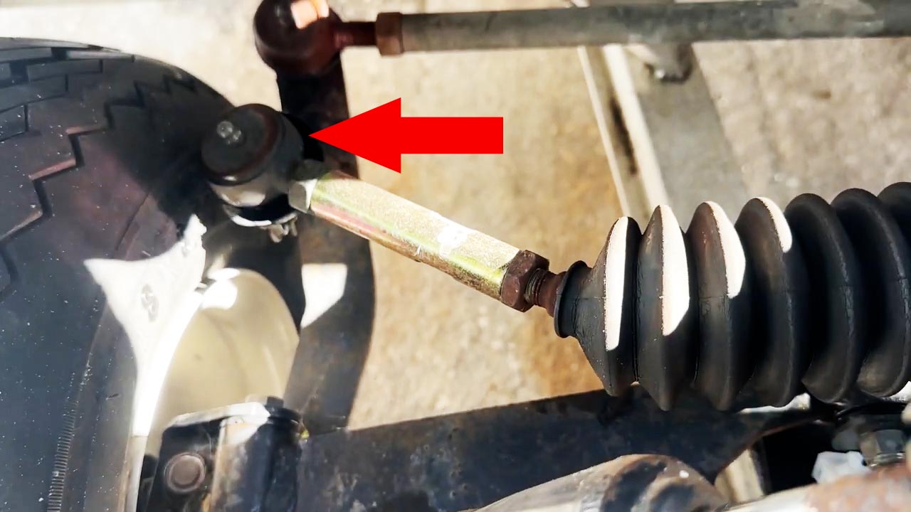 Tie rod end and drag link that connects to the rack and pinion